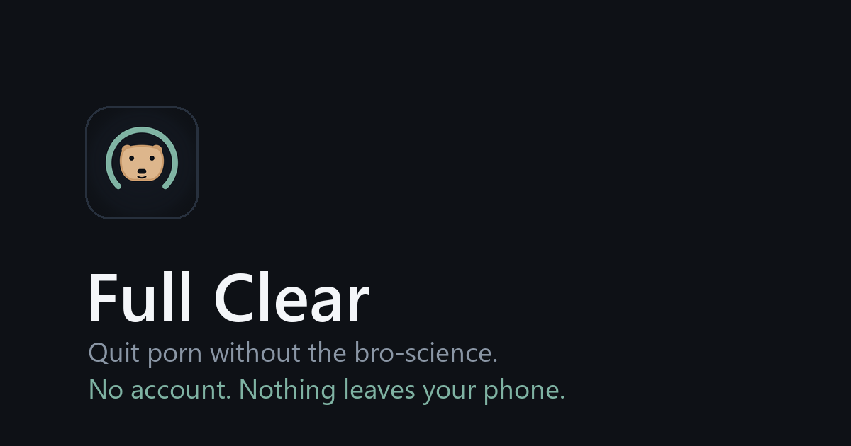 Full Clear - mobile app to help you quit porn logo